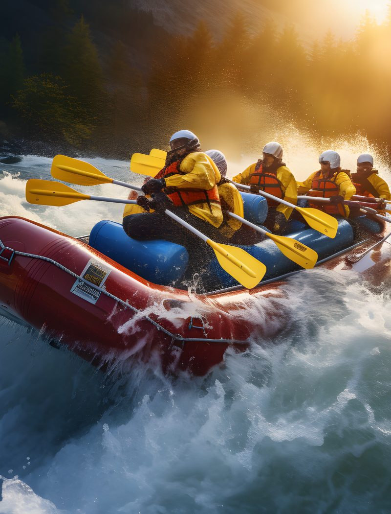 A moving boat in a river