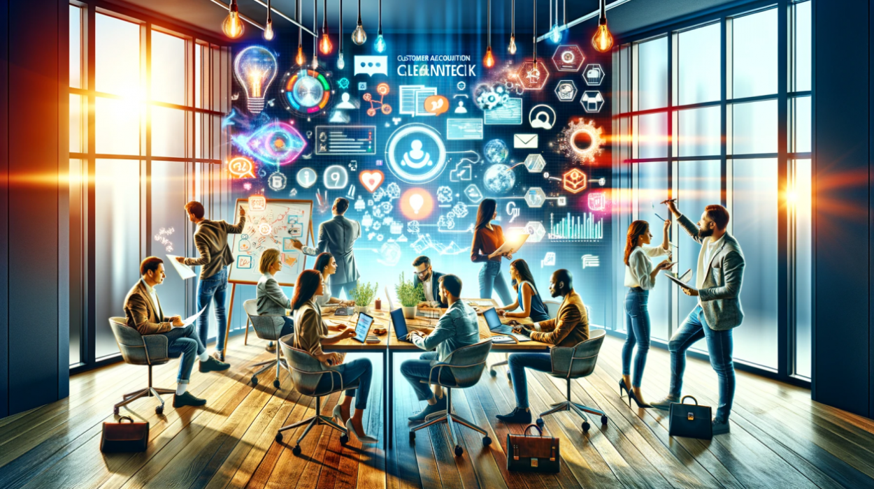 A Few people standing in a room